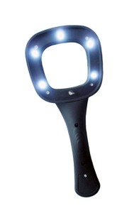 RĘCZNA LUPA PODŚWIETLANA UV 55X55mm/x3 #26