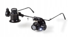LEUCHTTURM OKULARY LUPOWE 20X BINOKEL LUPA LED