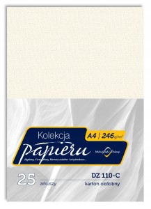 KARTON OZDOBNY WIZYTÓWKOWY JUTA KREMOWA DZ110-C