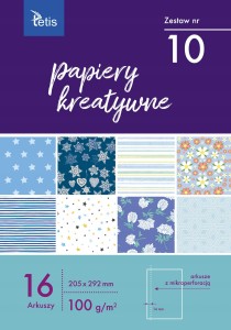 PAPIERY KREATYWNE A4 KOLOROWY KB030-10 TETIS