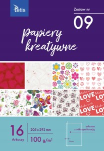 PAPIERY KREATYWNE A4 KOLOROWY KB030-09 TETIS