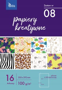 PAPIERY KREATYWNE A4 KOLOROWY KB030-08 TETIS