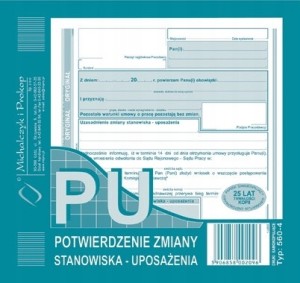 560-4 POTWIERDZENIE ZMIANY STANOWISKA-UPOSAŻENIA