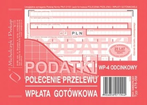 476-5M PODATKI POLECENIE PRZELEWU WPŁATA GOTÓWKOWA