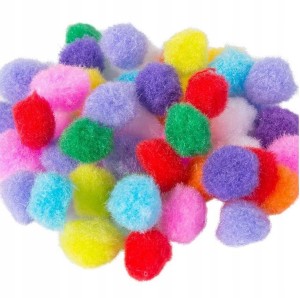 Pompony 1,3cm Mix kolorów 100szt
