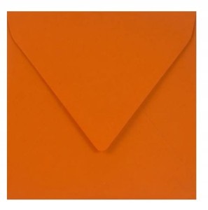 Koperta ozdobna kwadrat 15,5x15,5cm pomarańc 10szt