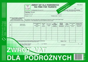 180-1-U A4 80 kartek Zwrot Vat dla podróżnych