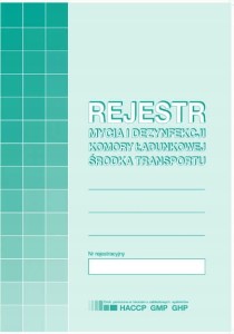 H-91-3 A5 Rejestr mycia i dezynfekcji
