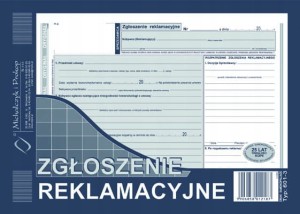 601-3 A5 40 kartek Zgłoszenie reklamacyjne