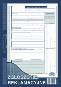 601-1 A4 40 kartek Zgłoszenie reklamacyjne