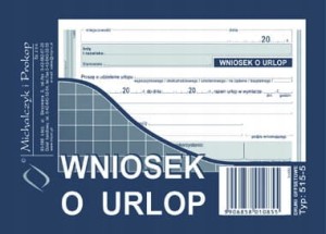515-5 A6 40 kartek Wniosek o udzielenie urlopu