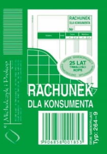 264-9 A7 80 kartek Rachunek dla konsumenta