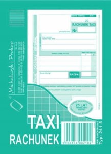 241-5 (pion) A6 80 kartek Rachunek TAXI