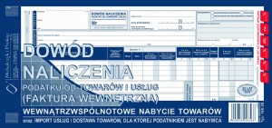 168-2E 80 kartek Faktura - UE - wewnętrzna - netto