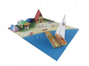 MODEL KARTONOWY NAD JEZIOREM DIORAMA EXTRA MODEL