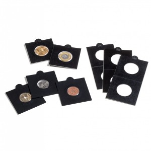 Holdery na monety samoprzylepne czarne 20mm 10 szt - Leuchtturm  