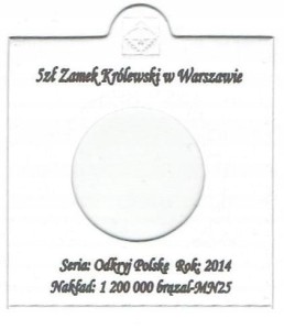 HOLDER+ OPIS DO MONETY 5ZŁ 2014 ZAMEK KRÓLEWSKI
