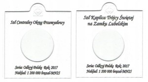 KOMPLET 2 HOLDERÓW DO MONET 5 ZŁ 2017 + OPISY