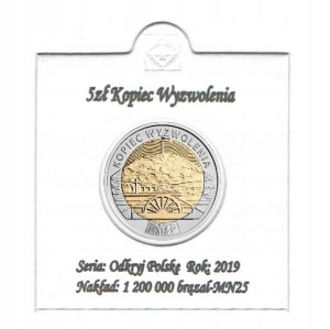 MONETA KOPIEC WYZWOLENIA 5 ZŁ 2019 + HOLDER + OPIS