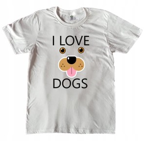 KOSZULKA MĘSKA PIES NAPIS I LOVE DOGS ROZMIAR XXXL