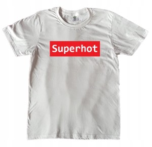 KOSZULKA MĘSKA NAPIS SUPERHOT ROZMIAR S