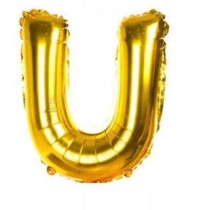 BALON FOLIOWY LITERKA LITERA U 40CM KOLOR ZŁOTY