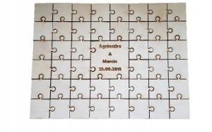 Księga Gości Puzzle Grawer Ślub Wesele 45el.