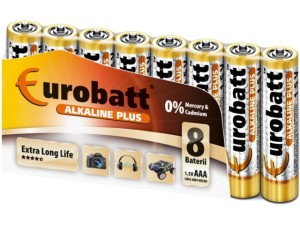 BATERIA ALKALINE PLUS AAA LR3 EUROBATT 8 SZT