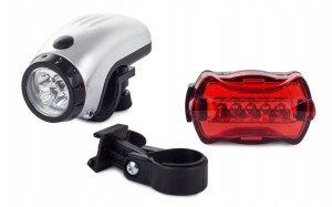 #674 OŚWIETLENIE ROWEROWE 5+5 LED PRZÓD TYŁ ROWER