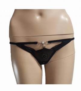 #132 Czarne Stringi bielizna erotyczna sexy