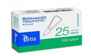 GS180-A SPINACZE BIUROWE TRÓJKĄT 25MM 100SZT TETIS