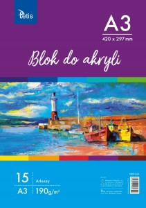 BLOK DO AKRYLI A3 15 ARKUSZY KB012-A3 TETIS