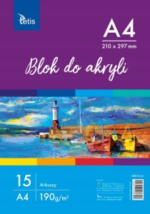 BLOK DO AKRYLI A4 15 ARKUSZY KB012-A4 TETIS