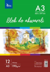 BLOK DO AKWARELI A3 12 ARKUSZY KB011-A3 TETIS
