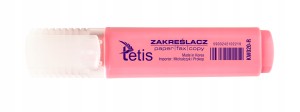 TETIS ZAKREŚLACZ PASTELOWY RÓŻOWY PŁASKI KW020-R