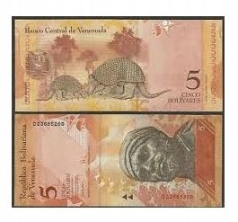 BANKNOT 5 BOLIVARES WENEZUELA 2011 UNC