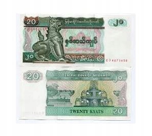 BANKNOT BIRMA 20 KYAT UNC