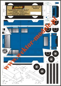 MODEL KARTONOWY ŻUK A-07 POLICJA WEKTOR