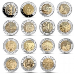 5zł 2014-2021 KOMPLET 15 MONET ROCZNIK ROK KATALOG