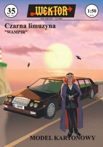 MODEL KARTONOWY CZARNA LIMUZYNA WAMPIR WEKTOR