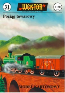 MODEL KARTONOWY POCIĄG TOWAROWY WEKTOR