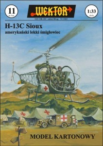 MODEL KARTONOWY Amerykańskiśmigłowiec H-13C WEKTOR