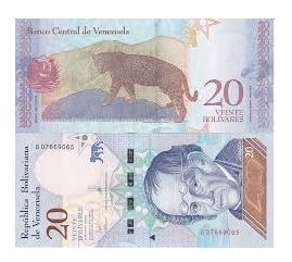 BANKNOT 20 BOLIVARES WENEZUELA 2018 UNC