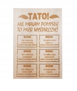 DZIEŃ OJCA TATY TABLICZKA BON ŚMIESZNY PREZENT