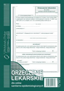 855-3 ORZECZENIE LEKARSKIE SANITARNO EPIDEMIOLOGIC