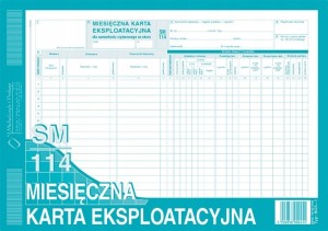 803-1 MIESIĘCZNA KARTA EKSPLOATCYJNA SM/114 A4