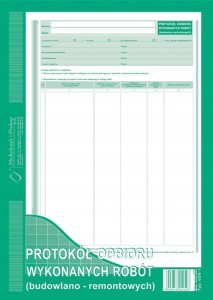 606-1 PROTOKÓŁ ODBIORU WYKONANIA ROBÓT BUDOWLANYCH