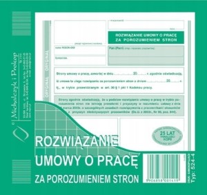 524-4 ROZWIĄZANIE UMOWY O PRACĘ ZA POROZUMIENIEM