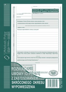 522-3 WYPOWIEDZENIE UMOWY O PRACĘ SKRÓCONY OKRES