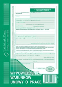521-3 WYPOWIEDZENIE WARUNKÓW UMOWY O PRACĘ DRUK